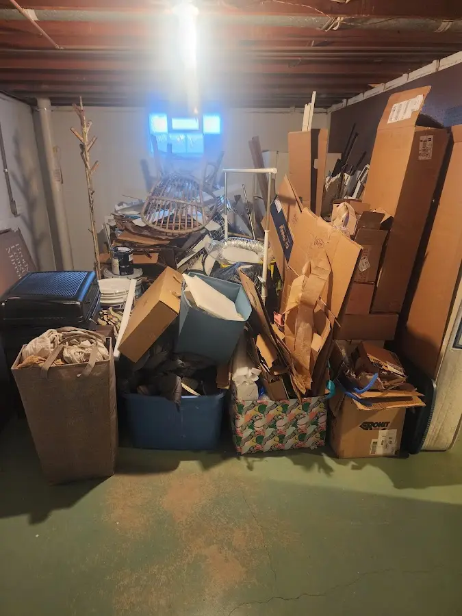 Roll-off dumpster container at job site for 4 Yard Dumpster Rental in York